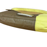 Fendi Yellow Wave Buckle Leather Baguette