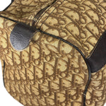 Christian Dior Brown Leather Trim Trotter Boston Handbag