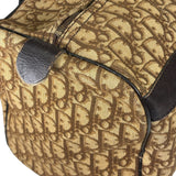 Christian Dior Brown Leather Trim Trotter Boston Handbag