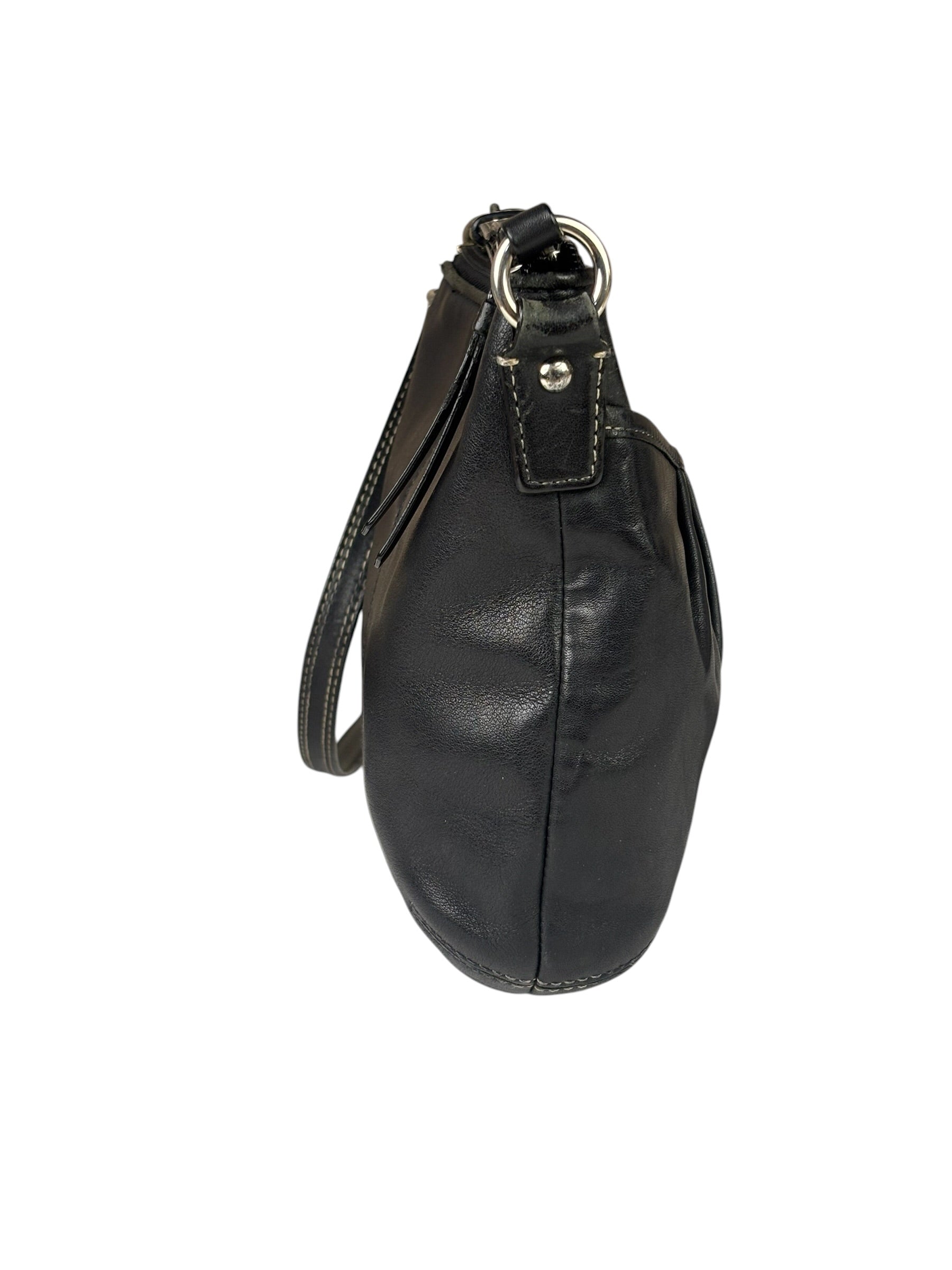 Coach Black Leather Soho Pleated Crossbody Bag