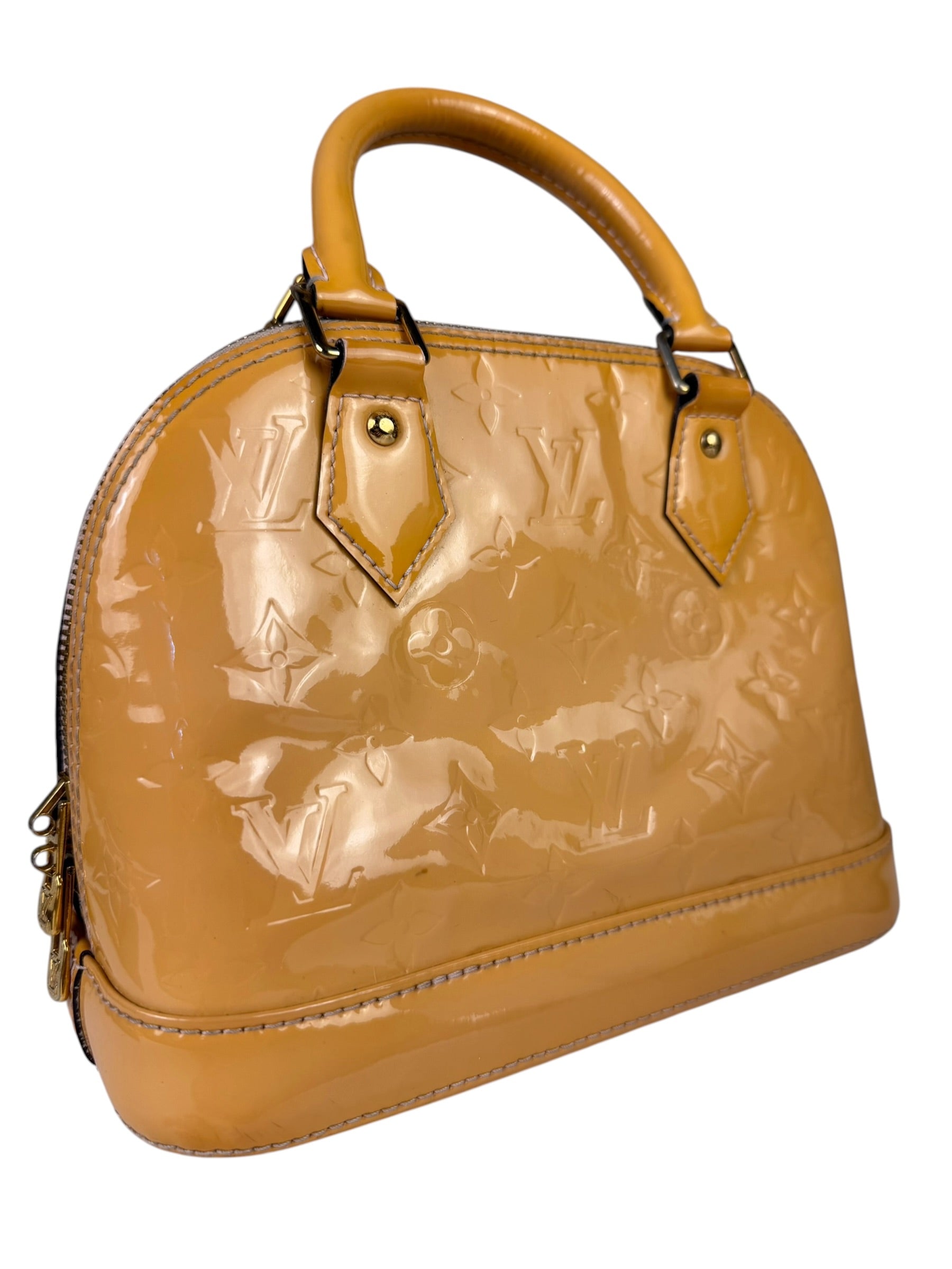 Louis Vuitton Yellow Monogram Vernis Alma BB Two-Way Bag