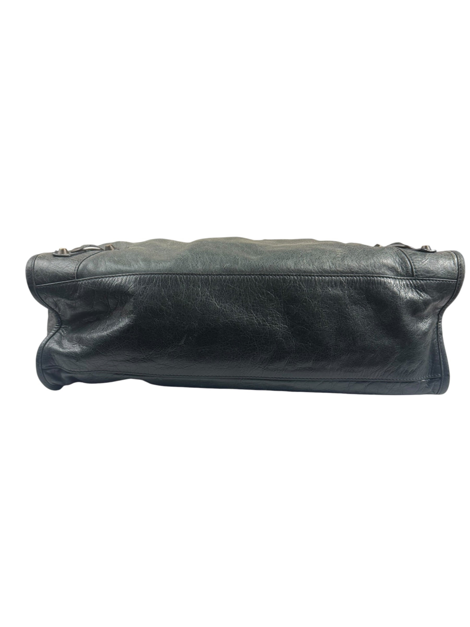 Balenciaga Grey Leather Medium Le City Shoulder Bag