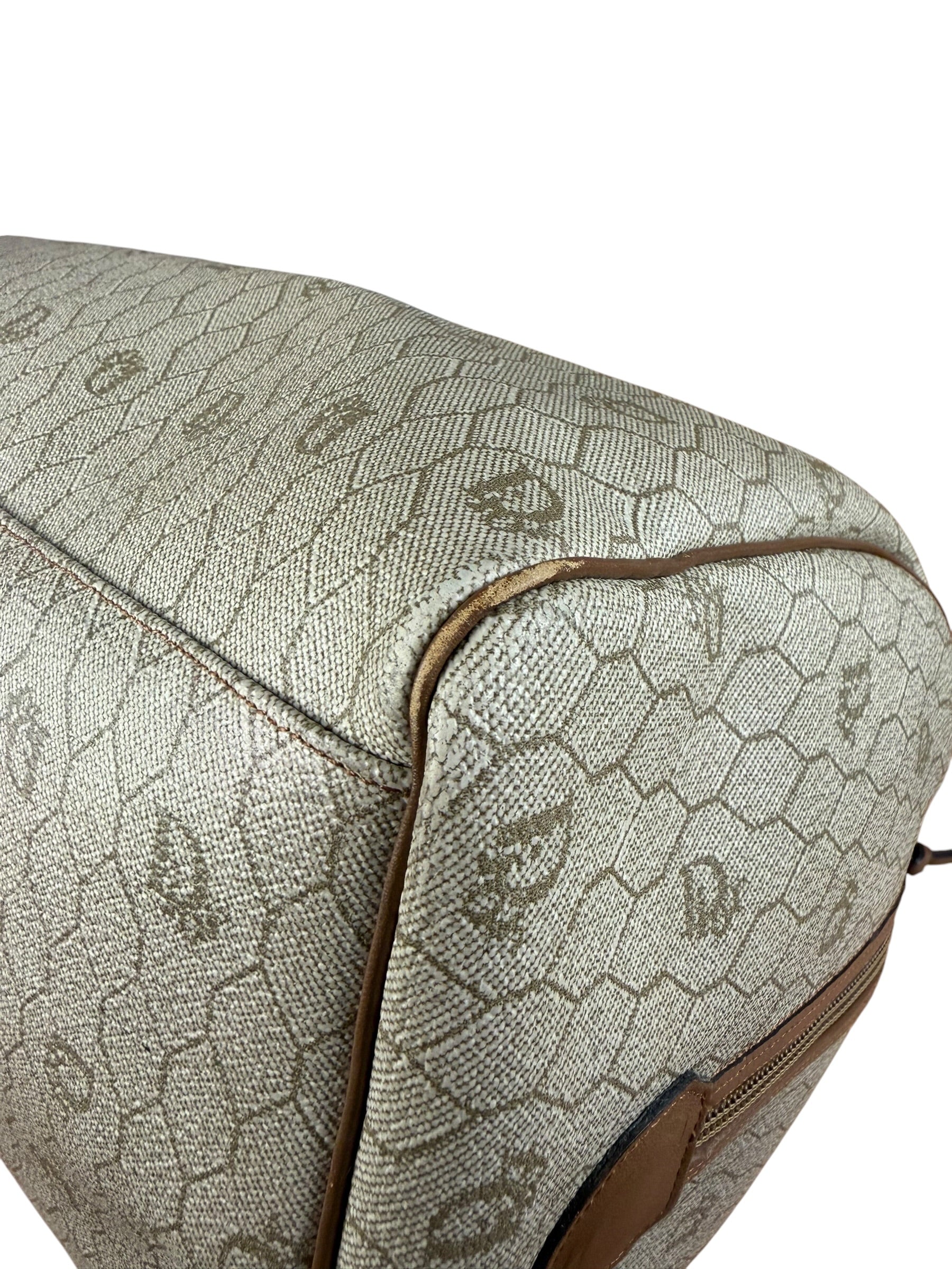 Christian Dior Vintage Beige Honeycomb Boston Bag