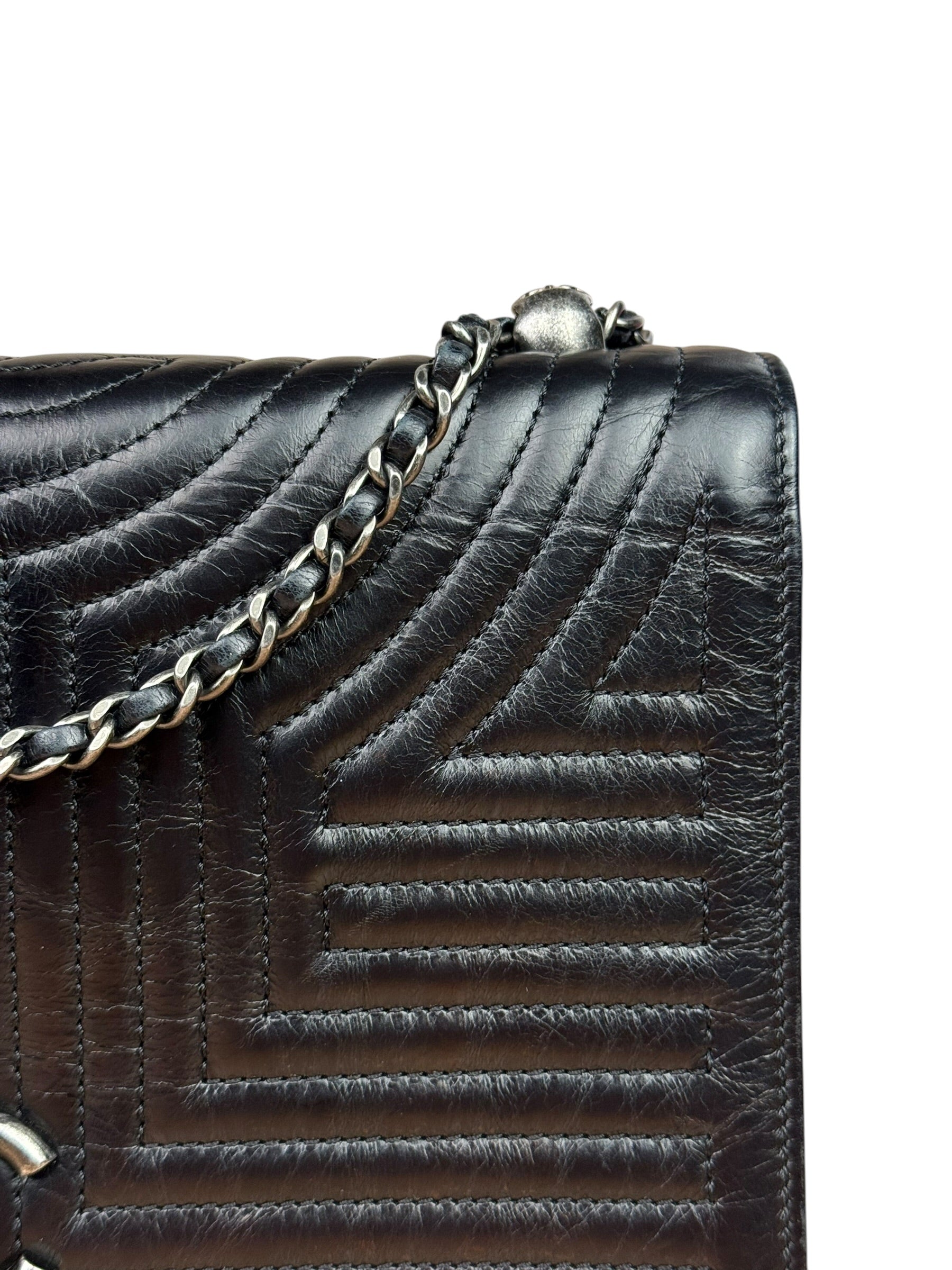 Chanel Black Leather Paris-Seoul Korean Garden Flap Bag 2015