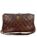 Chanel Burgundy Quilted Leather Portopello Bowler Bag 2014