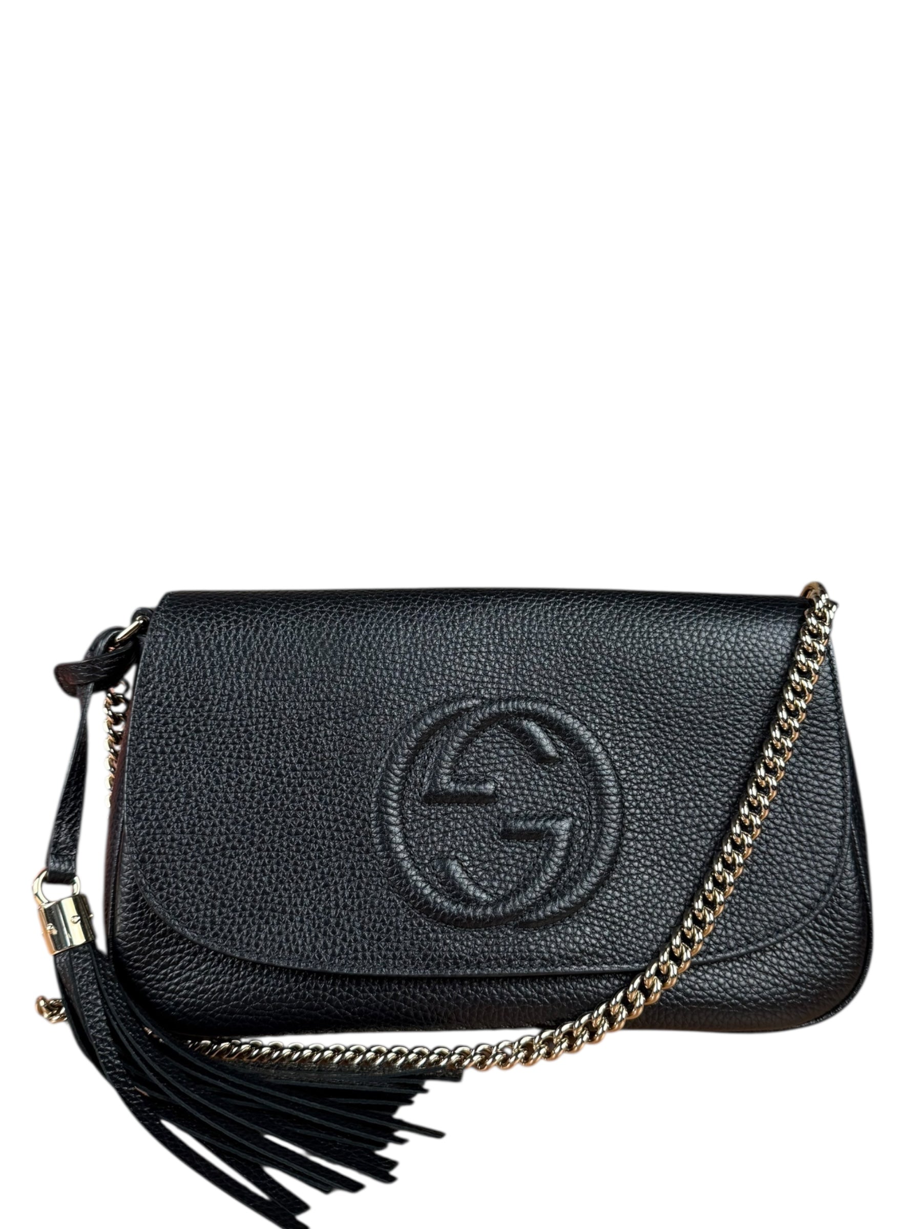 Gucci GG Soho Black Leather Chain Bag