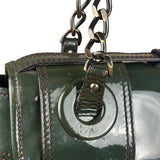 Fendi Vintage Green Patent Leather B Handbag