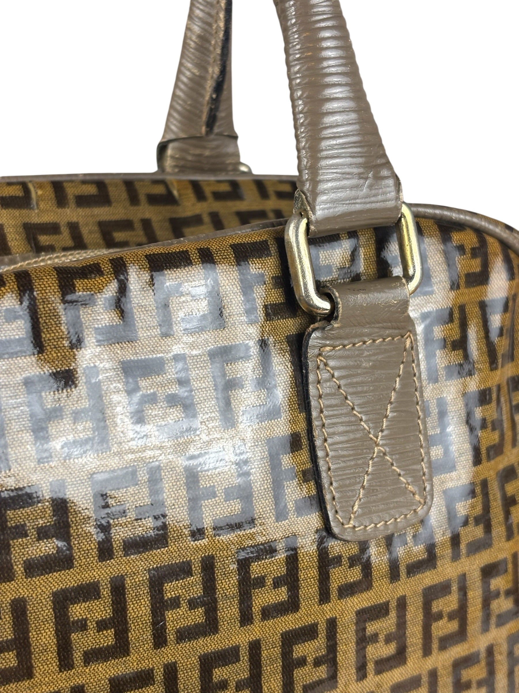 Fendi Vintage FF Brown PVC Handbag