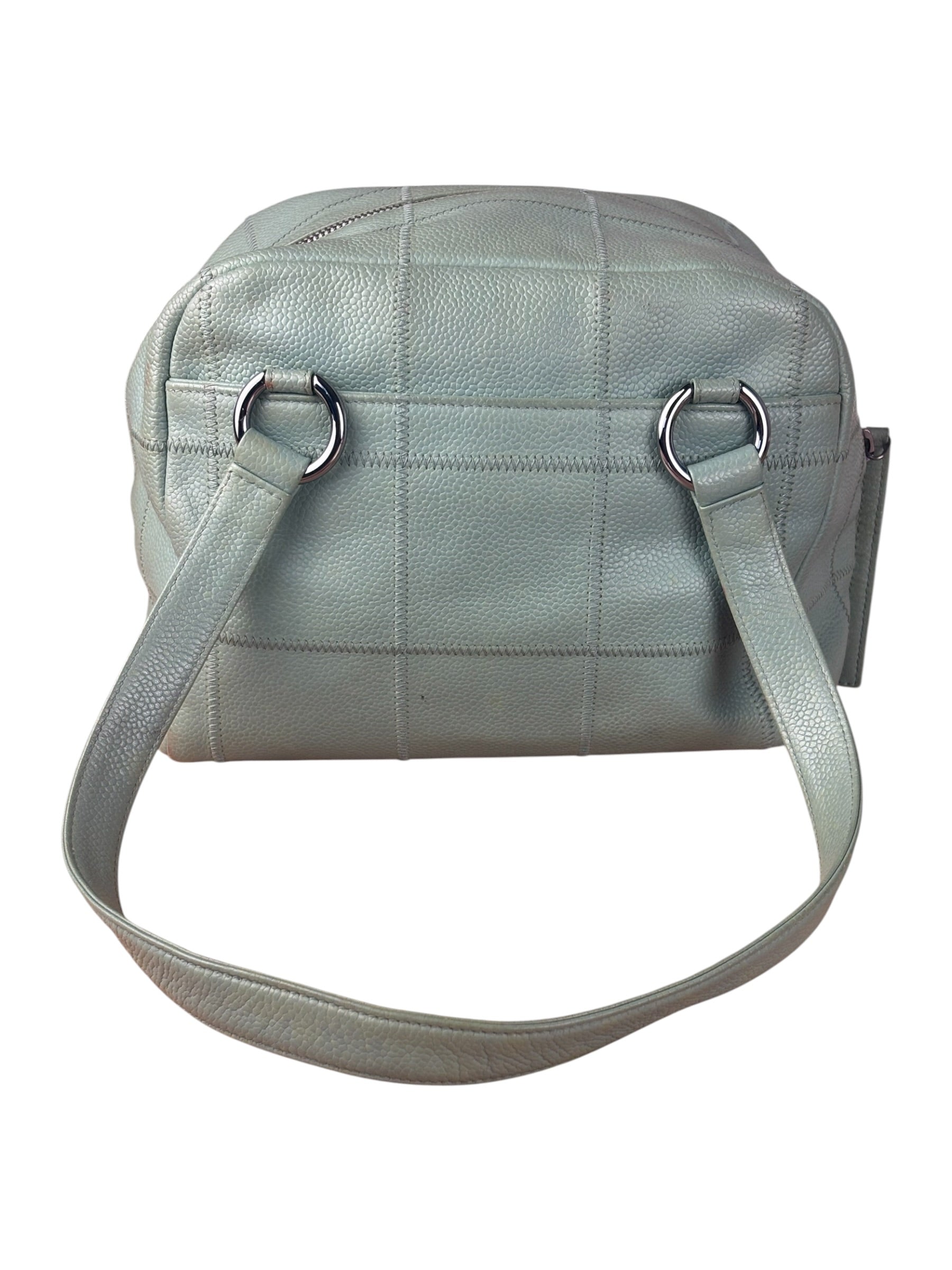 Chanel Light Green Quilt LAX Leather Bowler Bag 2004