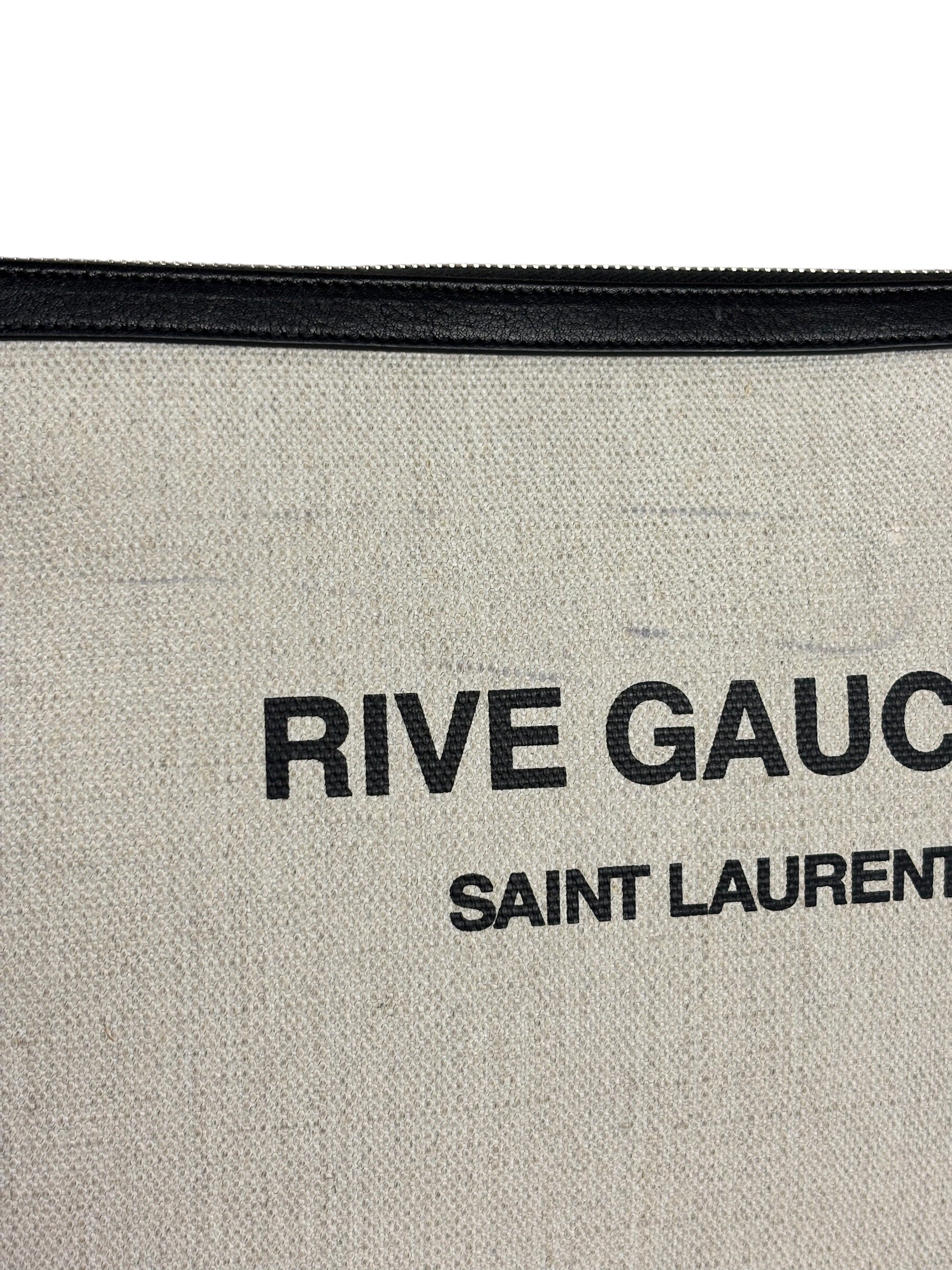 Yves Saint Laurent Off-White Rive Gauche Zipped Pouch