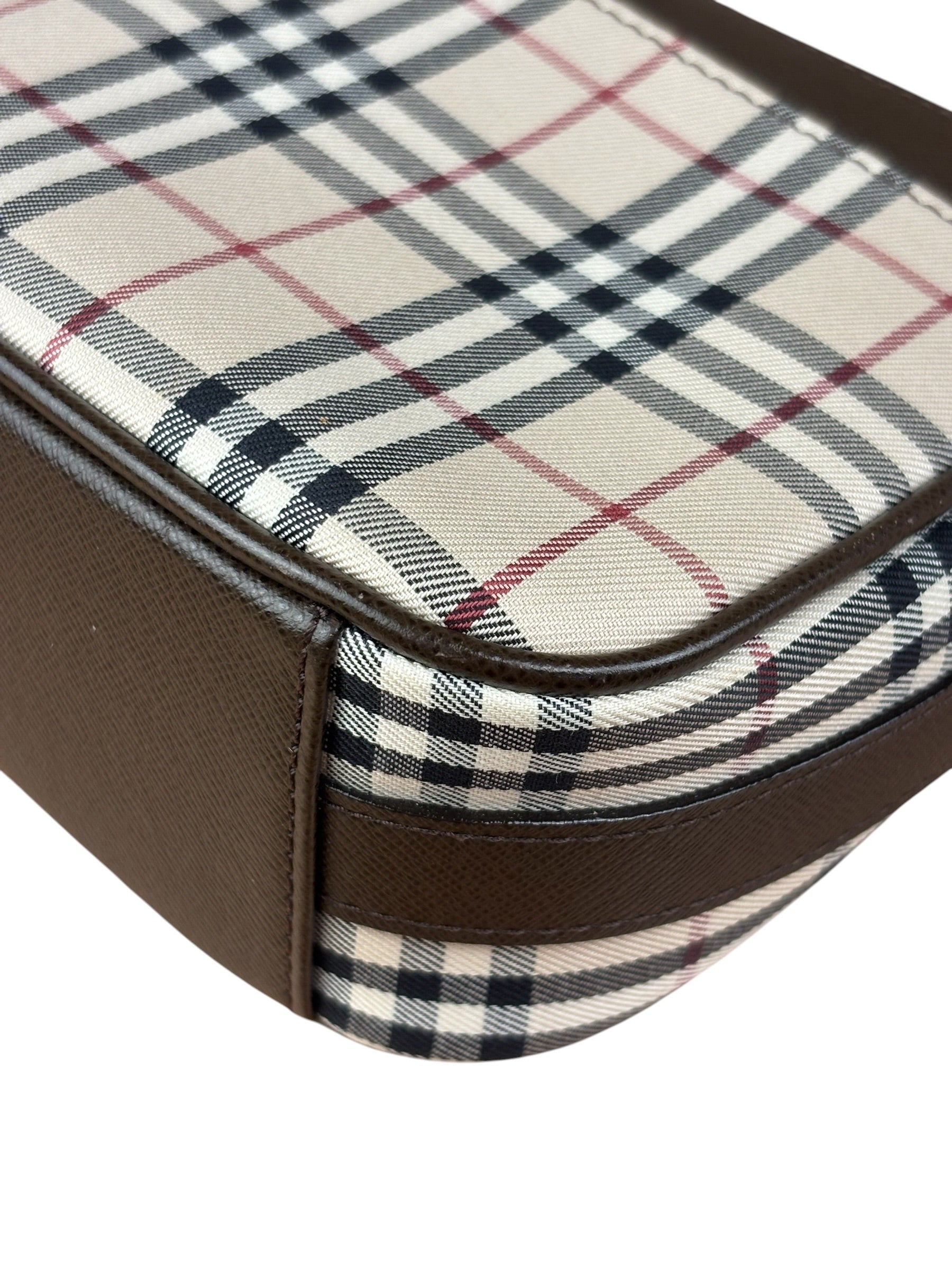 Burberry Vintage Leather Trim House Check Pochette