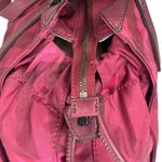 Burberry Plum Nylon/Leather Trim Nova Check Buckleigh Packable Tote
