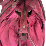 Burberry Plum Nylon/Leather Trim Nova Check Buckleigh Packable Tote