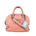 Balenciaga Pink Moto Leather Dome 2Way City Bag