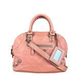 Balenciaga Pink Moto Leather Dome 2Way City Bag