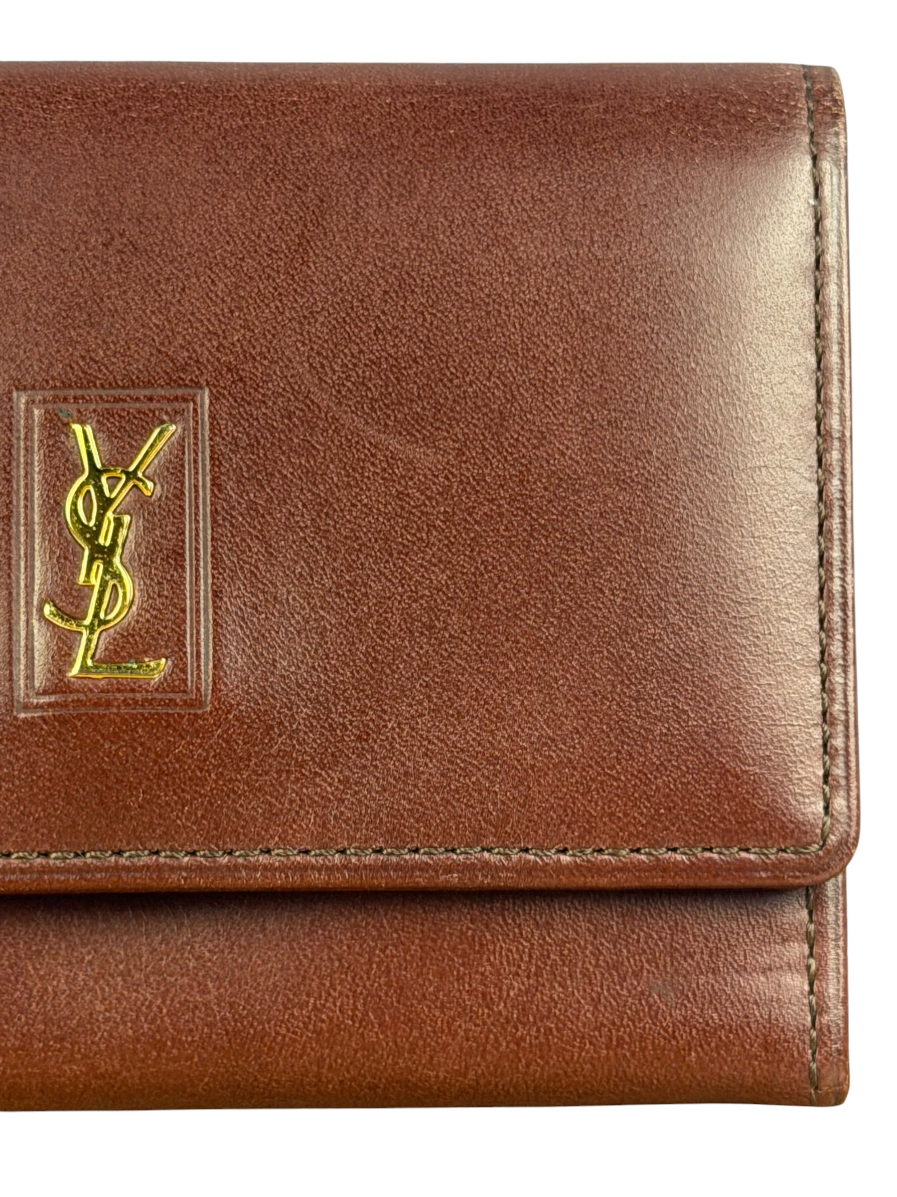 Yves Saint Laurent Red Leather Belle De Jour Flap Wallet