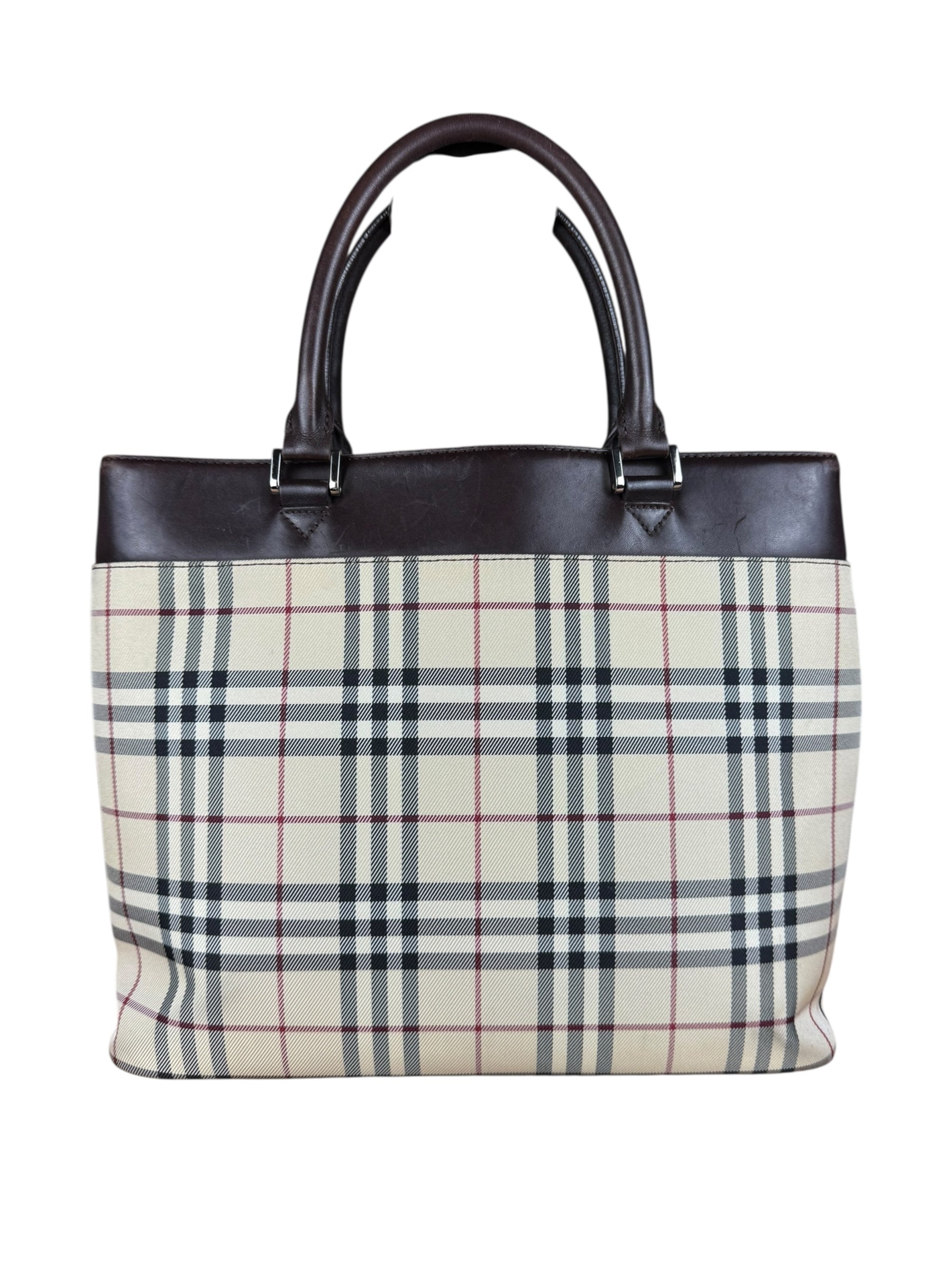 Burberry Vintage Canvas Nova Check Tote
