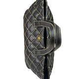 Chanel Black Leather Wild Stitch Surpique Tote 2005