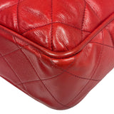 Chanel Vintage Red Quilted Lambskin Tote 1989