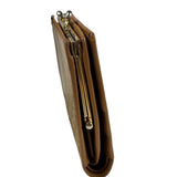 Celine Vintage Brown Leather Macadam Bi-Fold/Kiss-Lock Coin Wallet