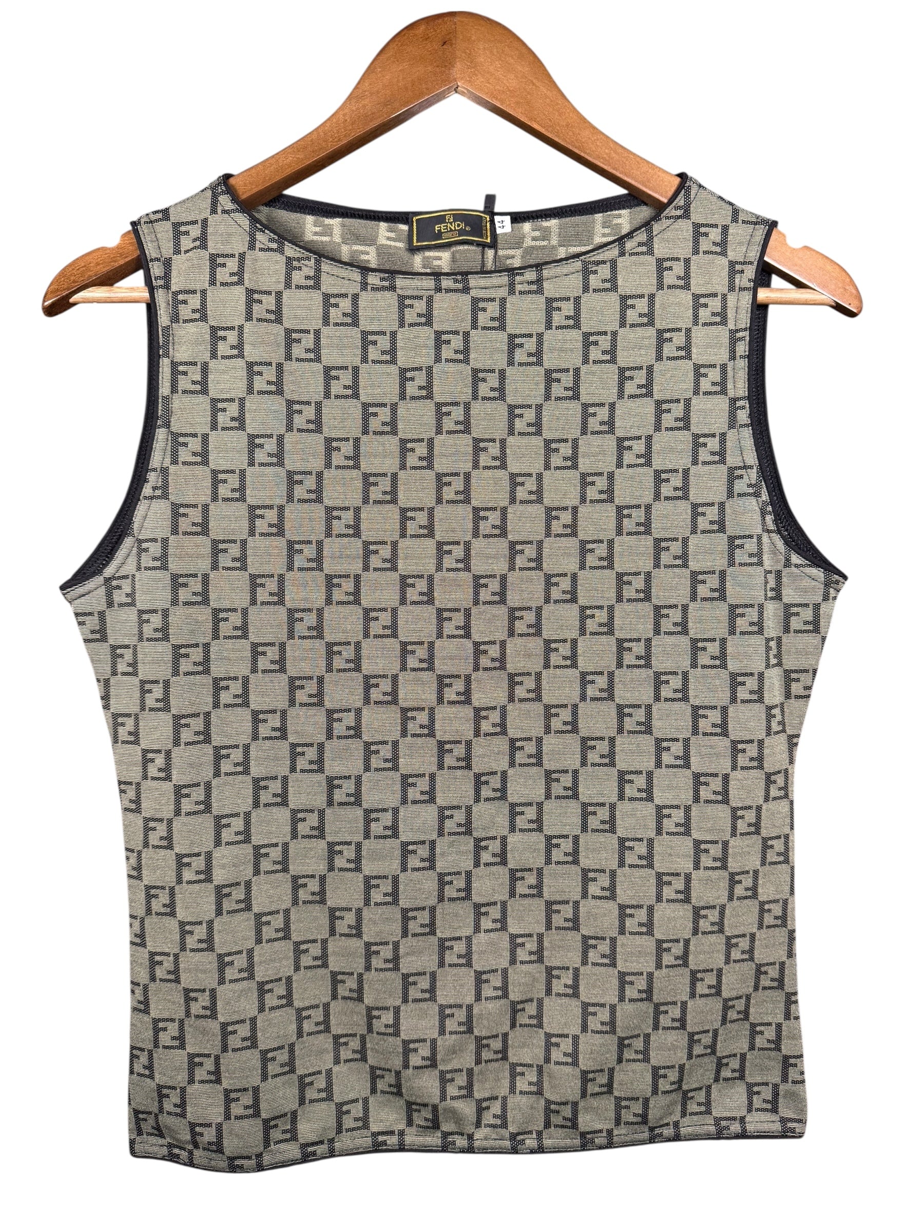 Fendi FF Sleeveless Top Green