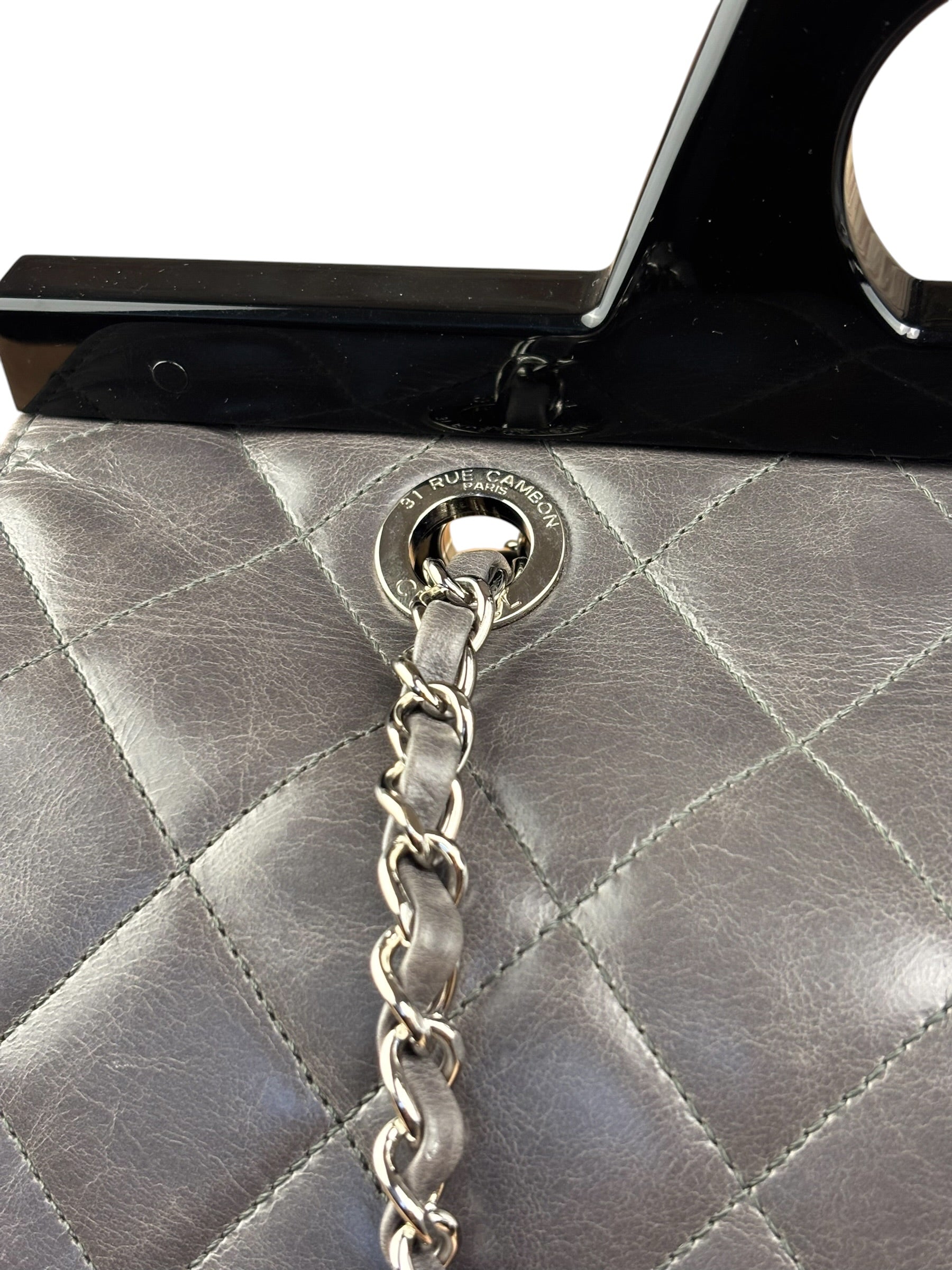 Chanel Dark Grey Cockpit Flap Shoulder Bag 2015