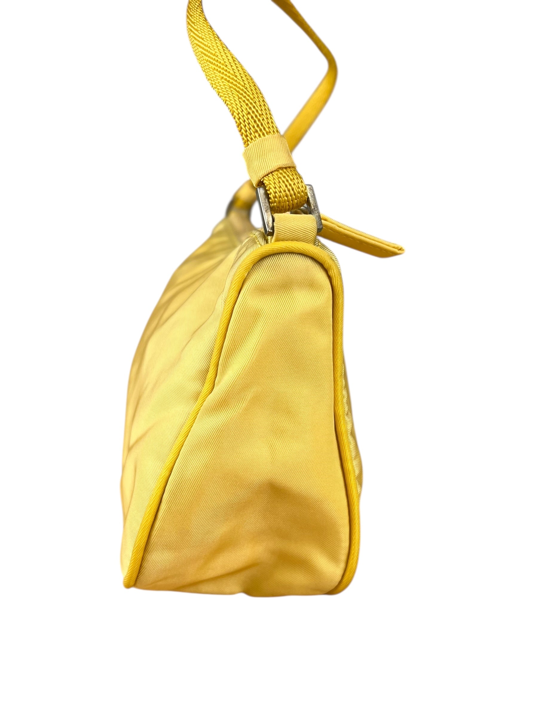 Prada Vintage Nylon Yellow Pochette