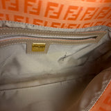 Fendi Vintage Orange Zucca Mamma FF Monogram Baguette