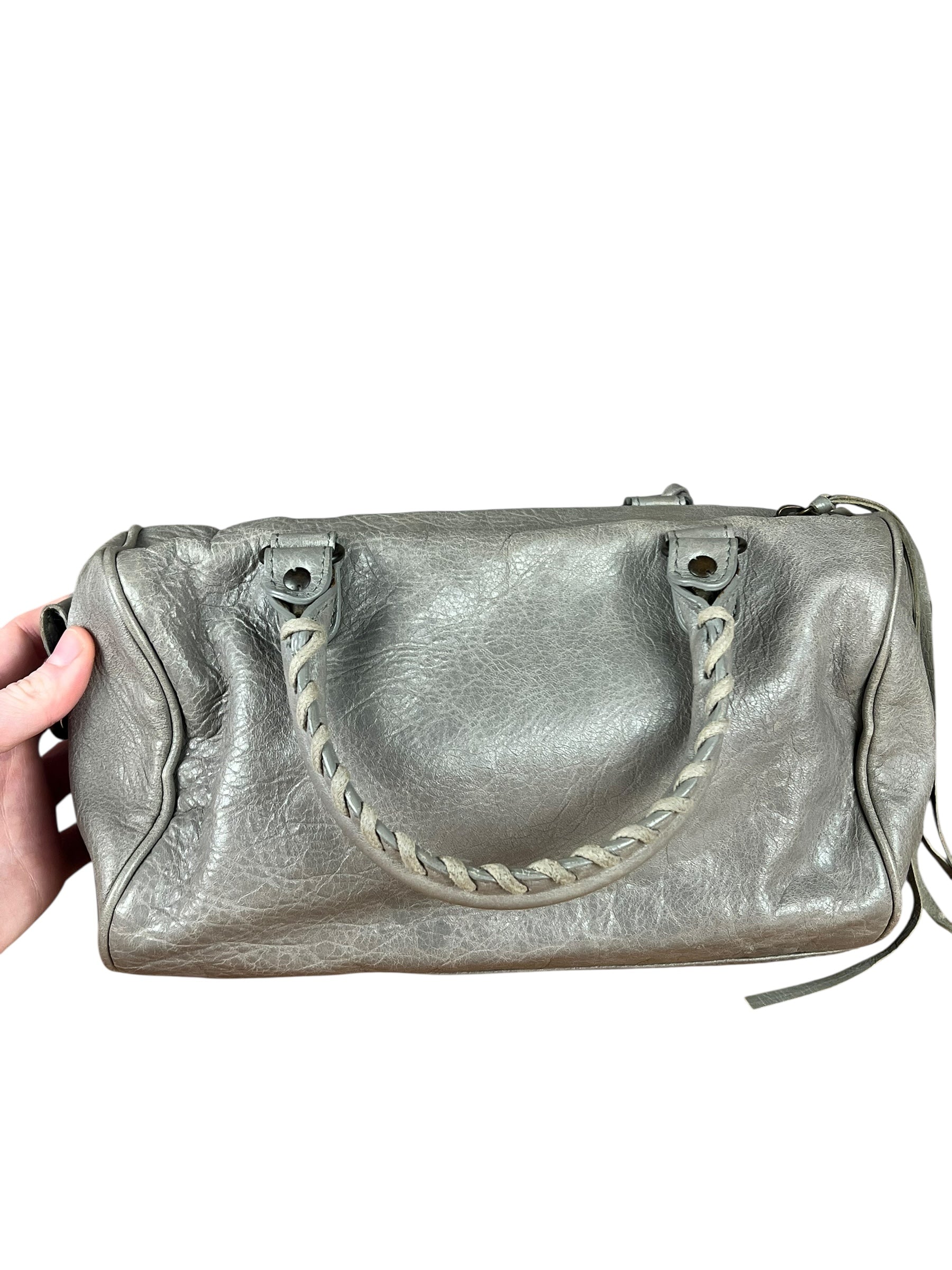 Balenciaga Mini Classic Leather City Bag Grey