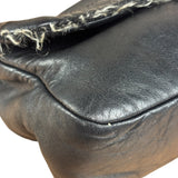 Chanel Black Classic Flap Tweed Shoulder Bag 2010