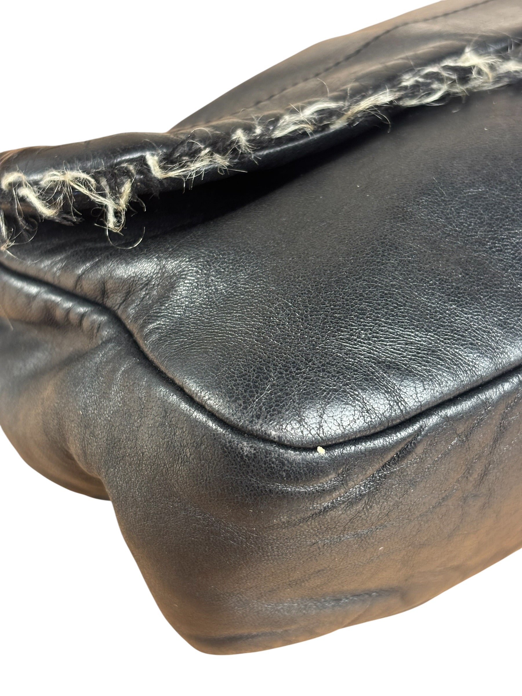 Chanel Black Classic Flap Tweed Shoulder Bag 2010