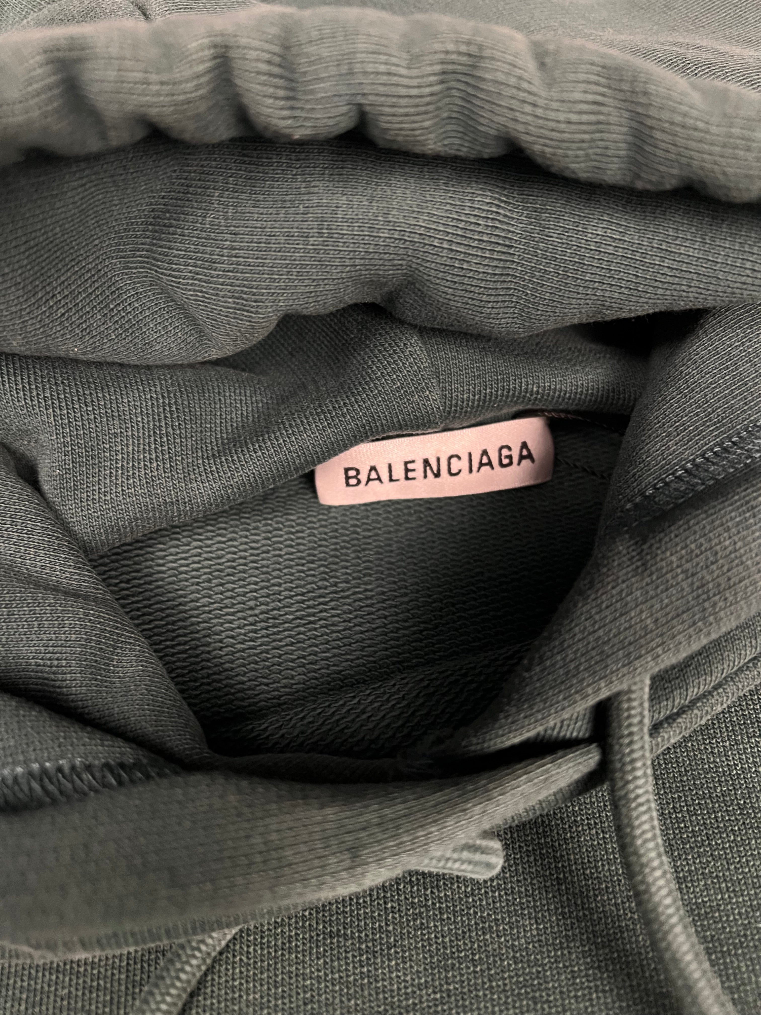 Balenciaga Back Logo Hoodie Green