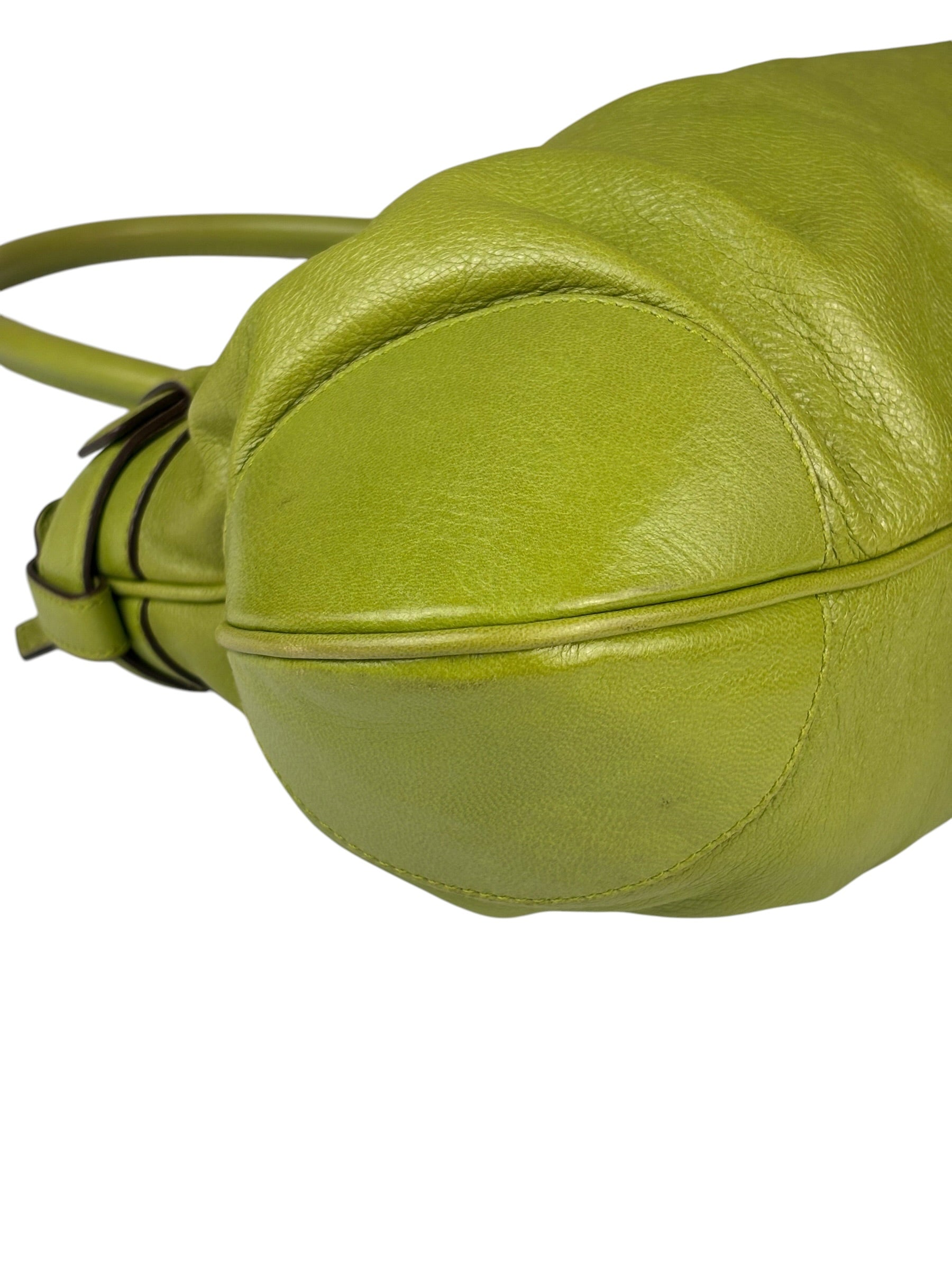 Salvatore Ferragamo Green Leather Marisa Shoulder Bag