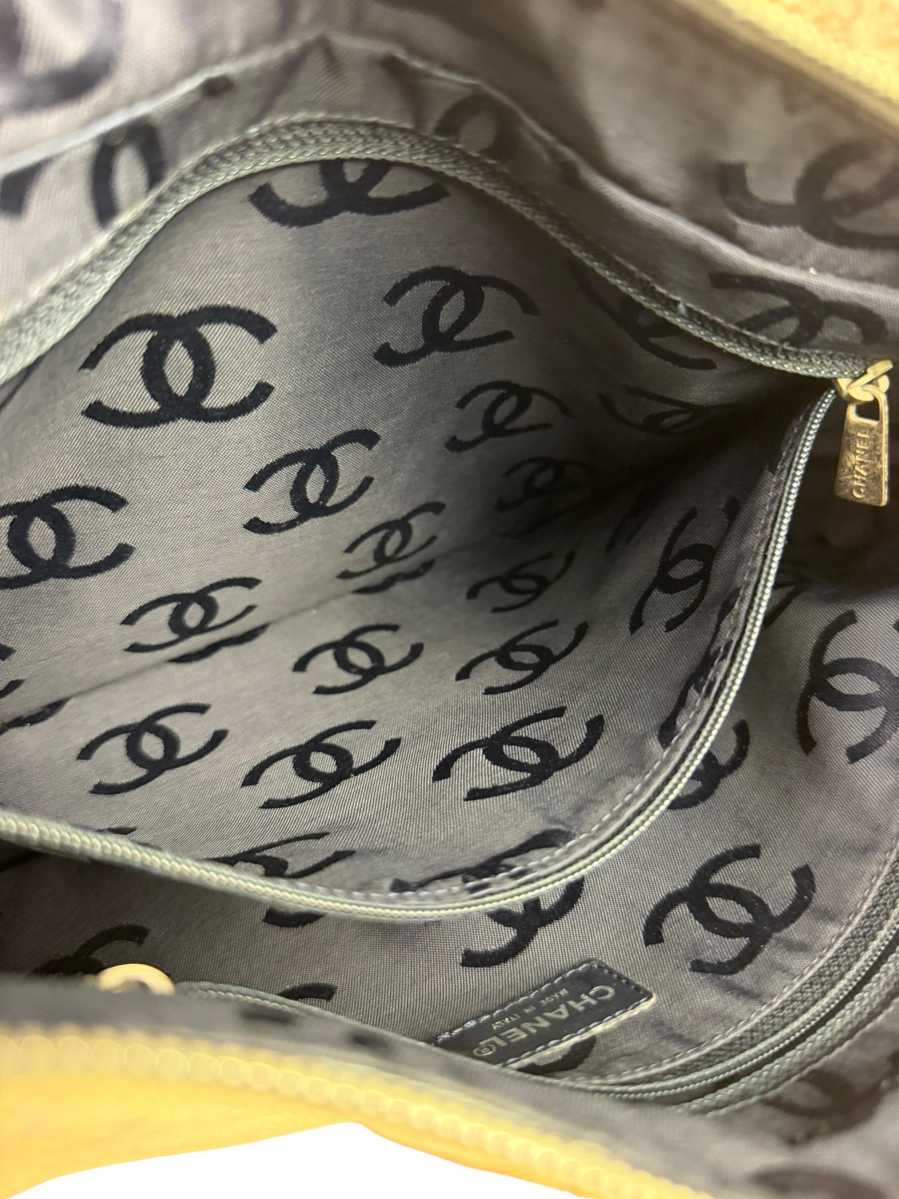 Chanel Light Washed Denim CC Canvas Logo Shoulder Bag 2002