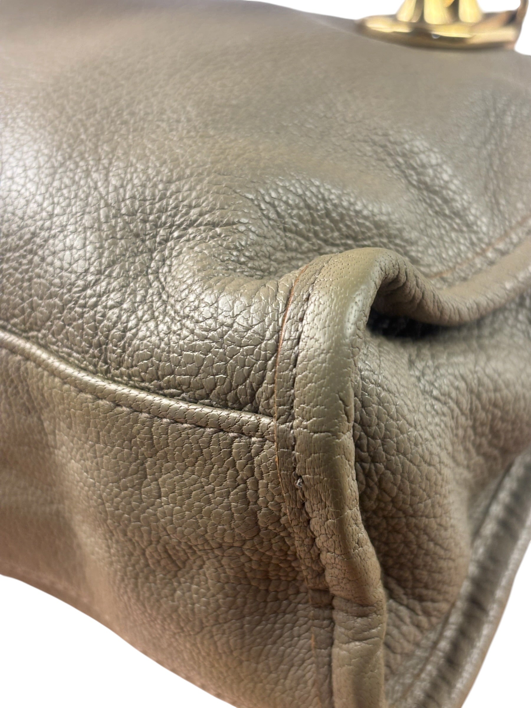 Balenciaga Gris Taupe Leather Mini Metallic Edge City Two-Way Bag