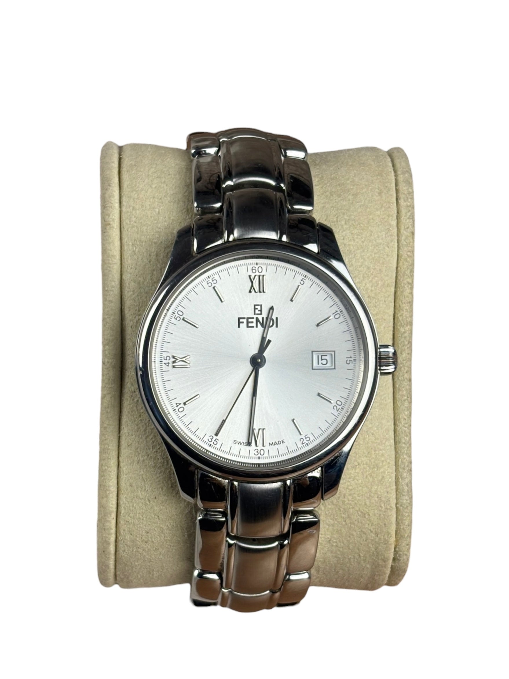 Fendi 210G Silver Roman Dial Stainless Steel Band