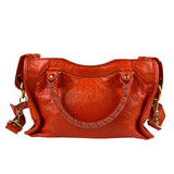 Balenciaga Red Leather Mini City Bag