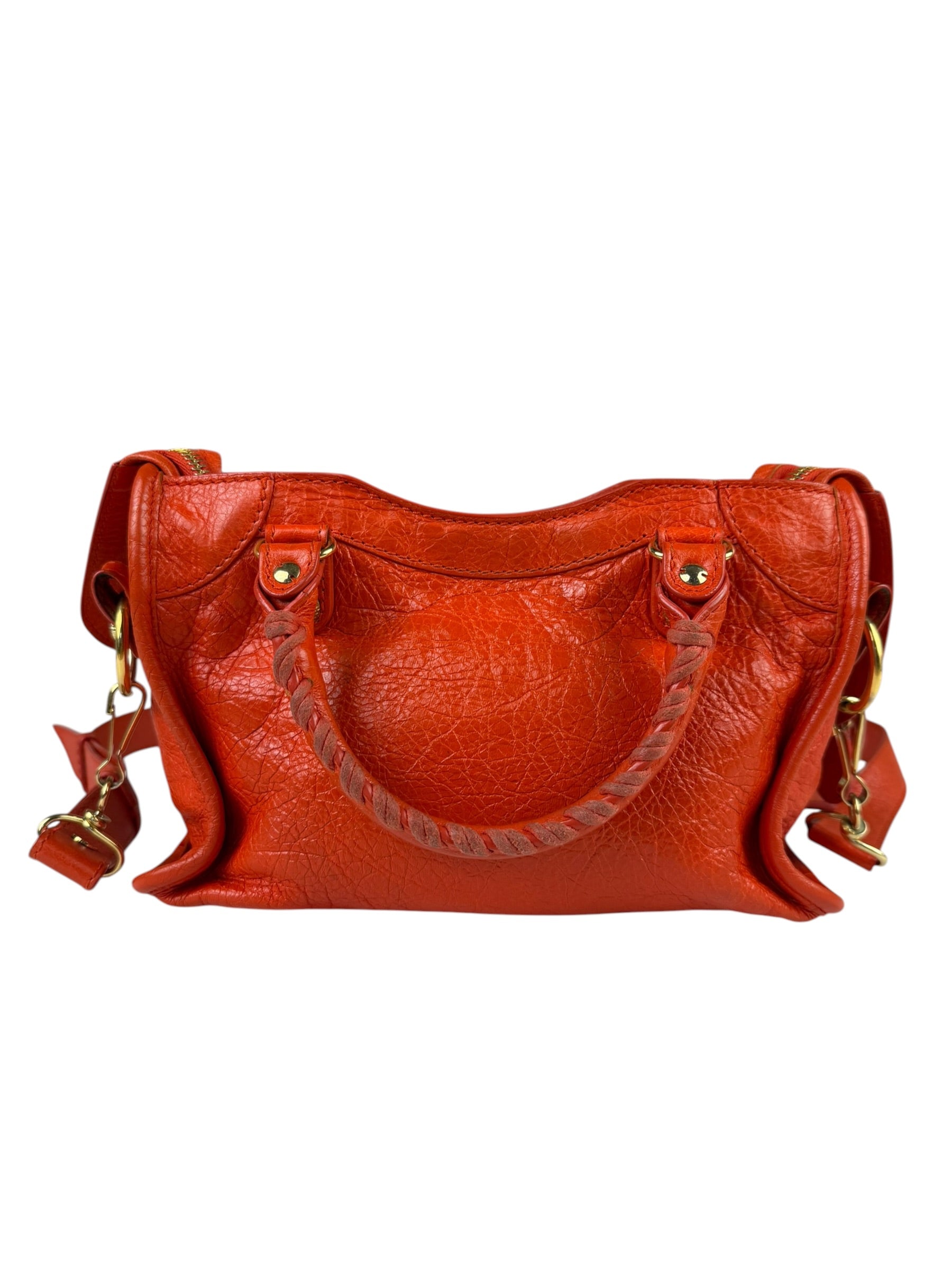 Balenciaga Red Leather Mini City Bag