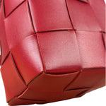 Bottega Veneta Red Leather Cassestte Maxi Intrecciato Bucket Bag