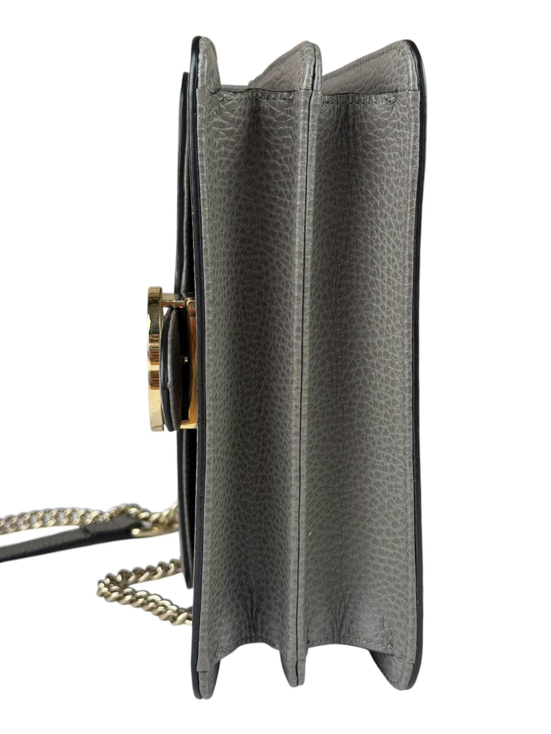 Gucci Grey Calfskin Interlocking Small G Shoulder Bag