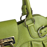 Salvatore Ferragamo Green Leather Marisa Shoulder Bag