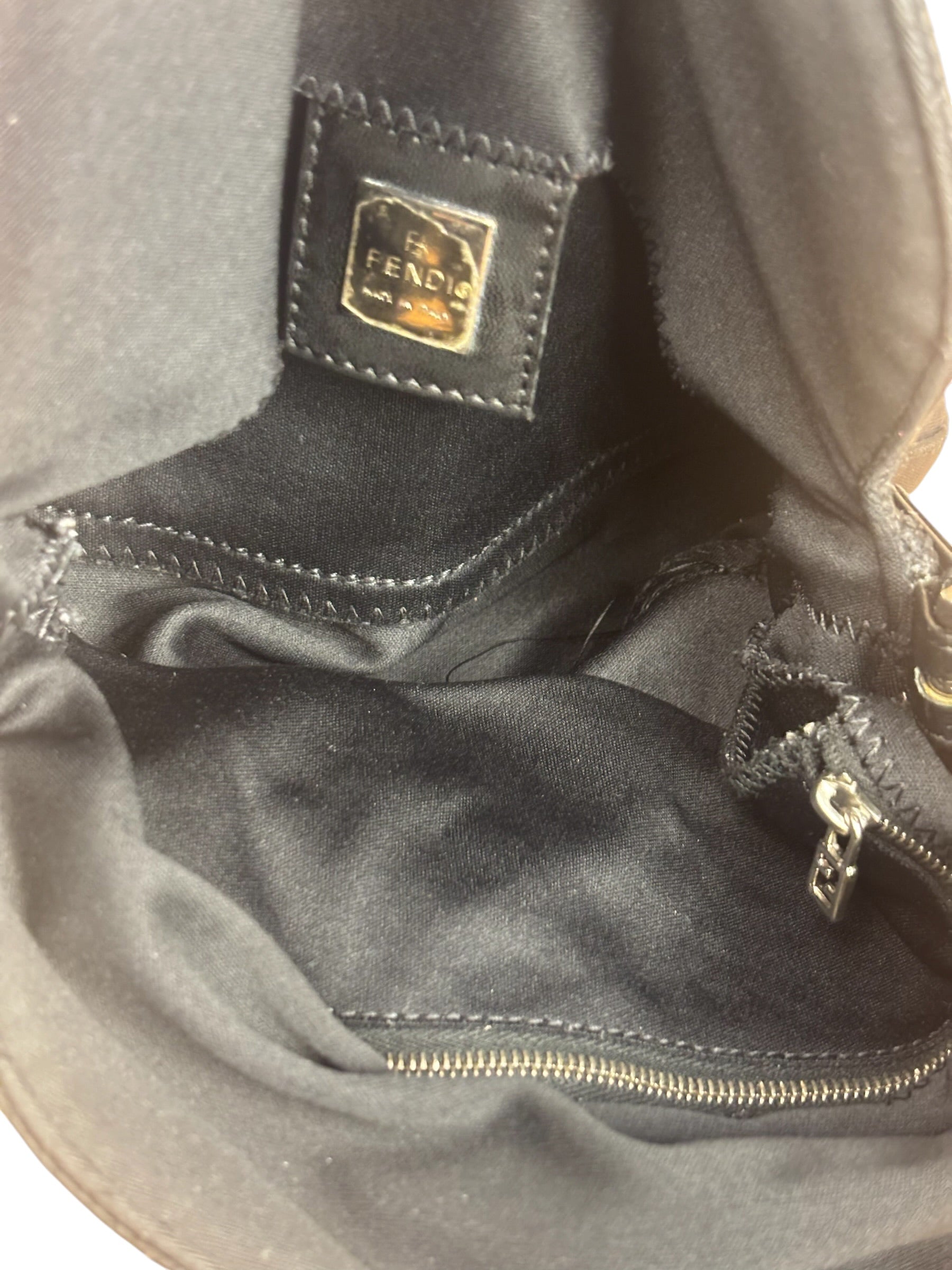 Fendi Vintage Black Mamma Baguette Shoulder Bag