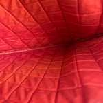 Chanel Vintage Red Leather Classics O-Case Clutch 1992