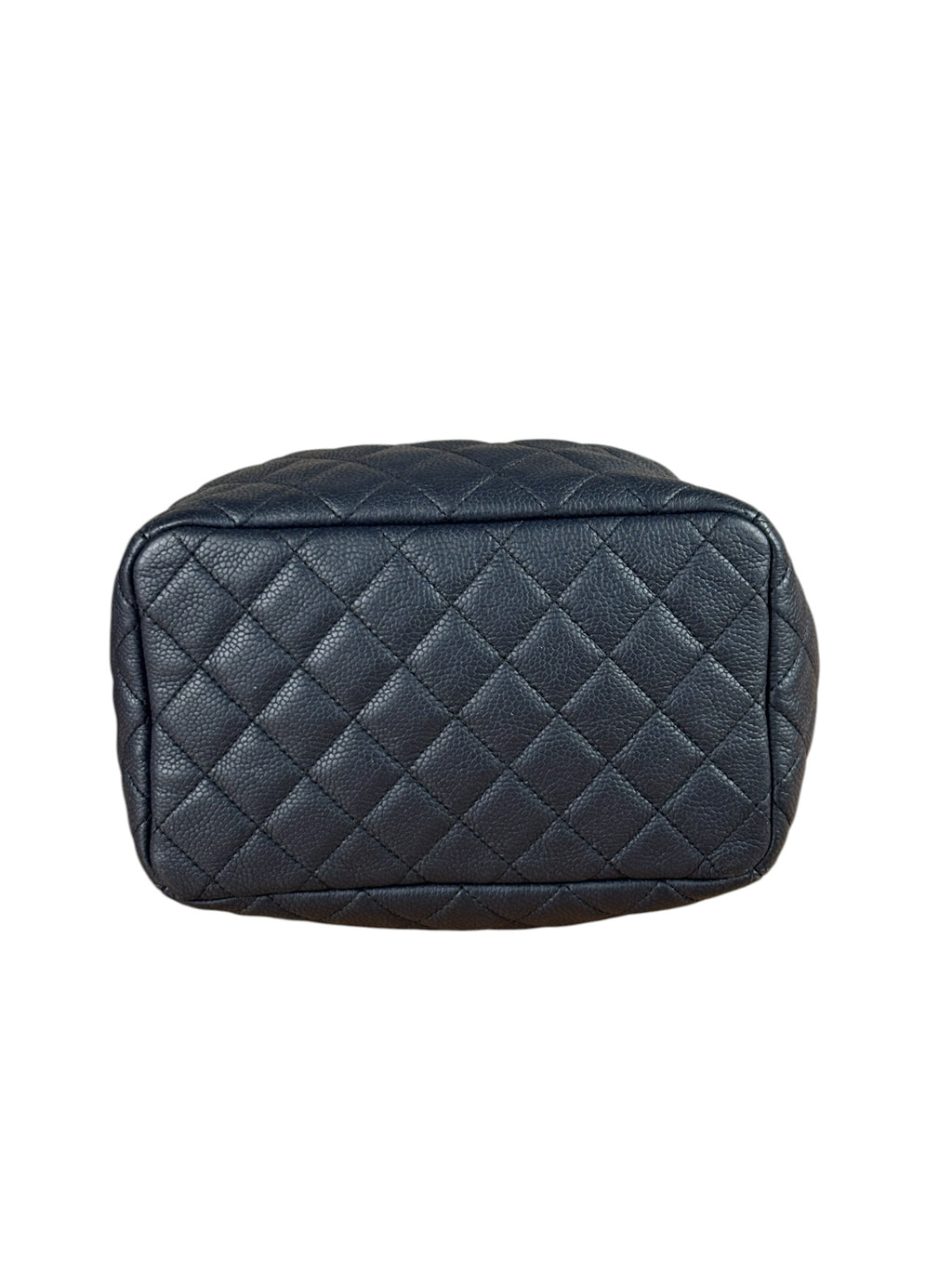 Chanel Navy Quilted Caviar Bucket Bag 2018