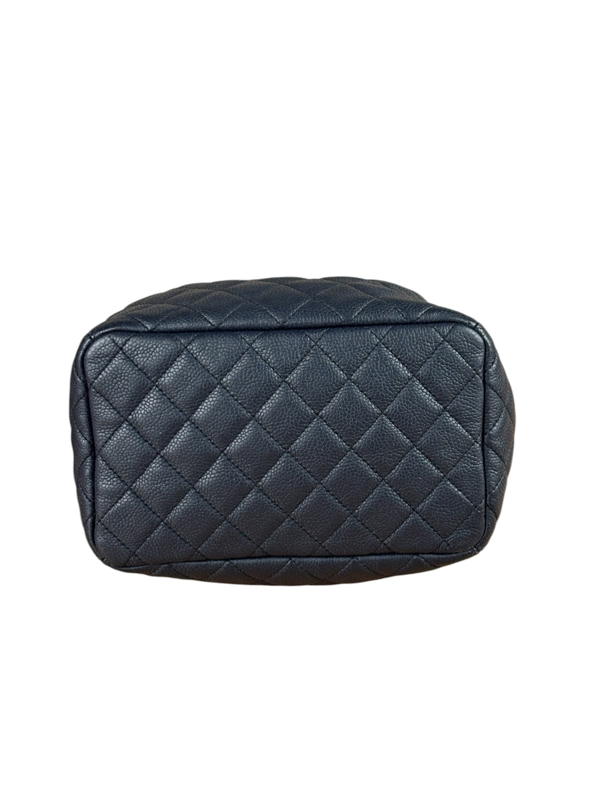Chanel Navy Quilted Caviar Bucket Bag 2018