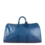 Louis Vuitton Blue Epi Keepall 50