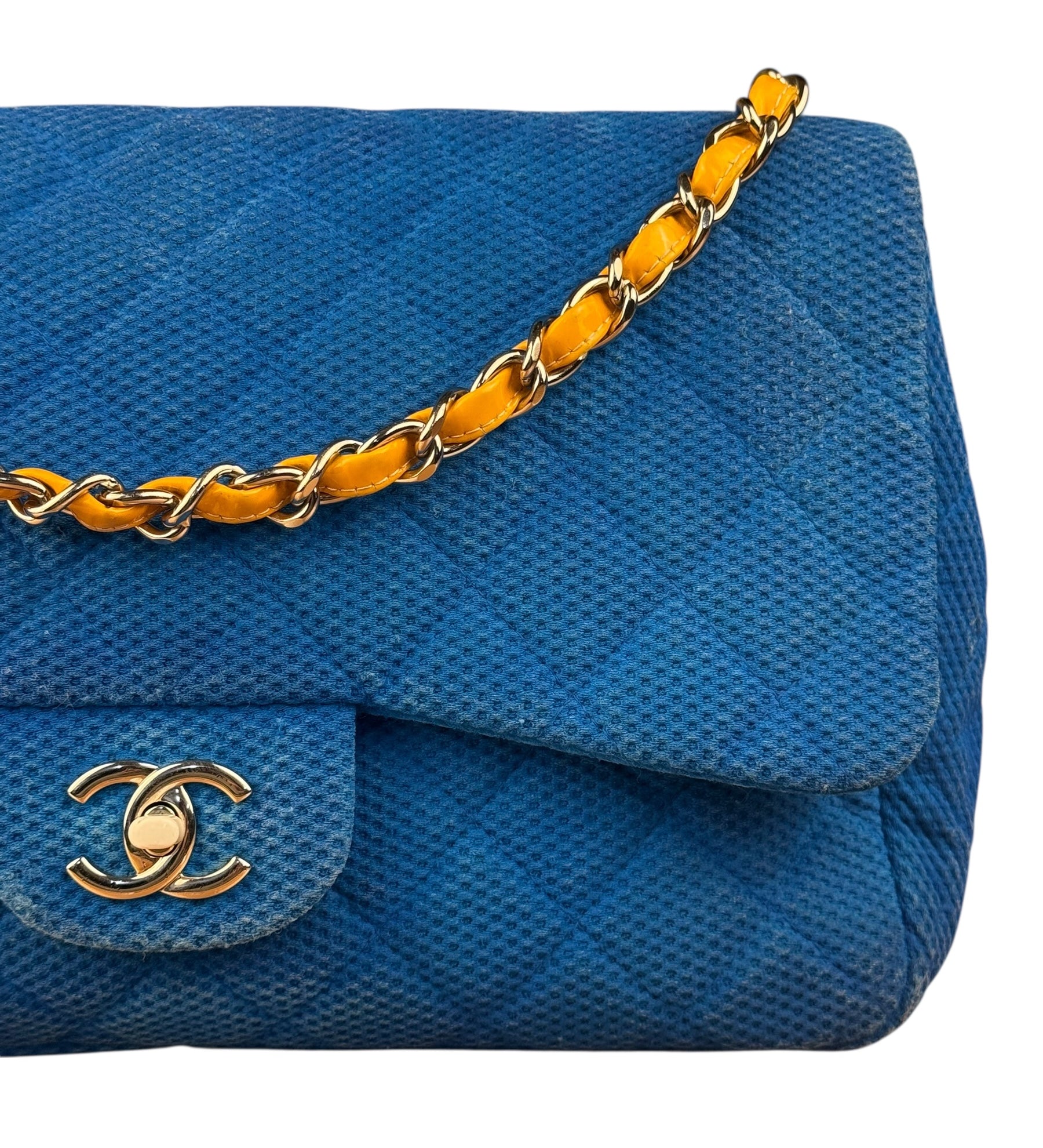 Chanel Medium Quilted Perforated Jersey Single Flap 2009