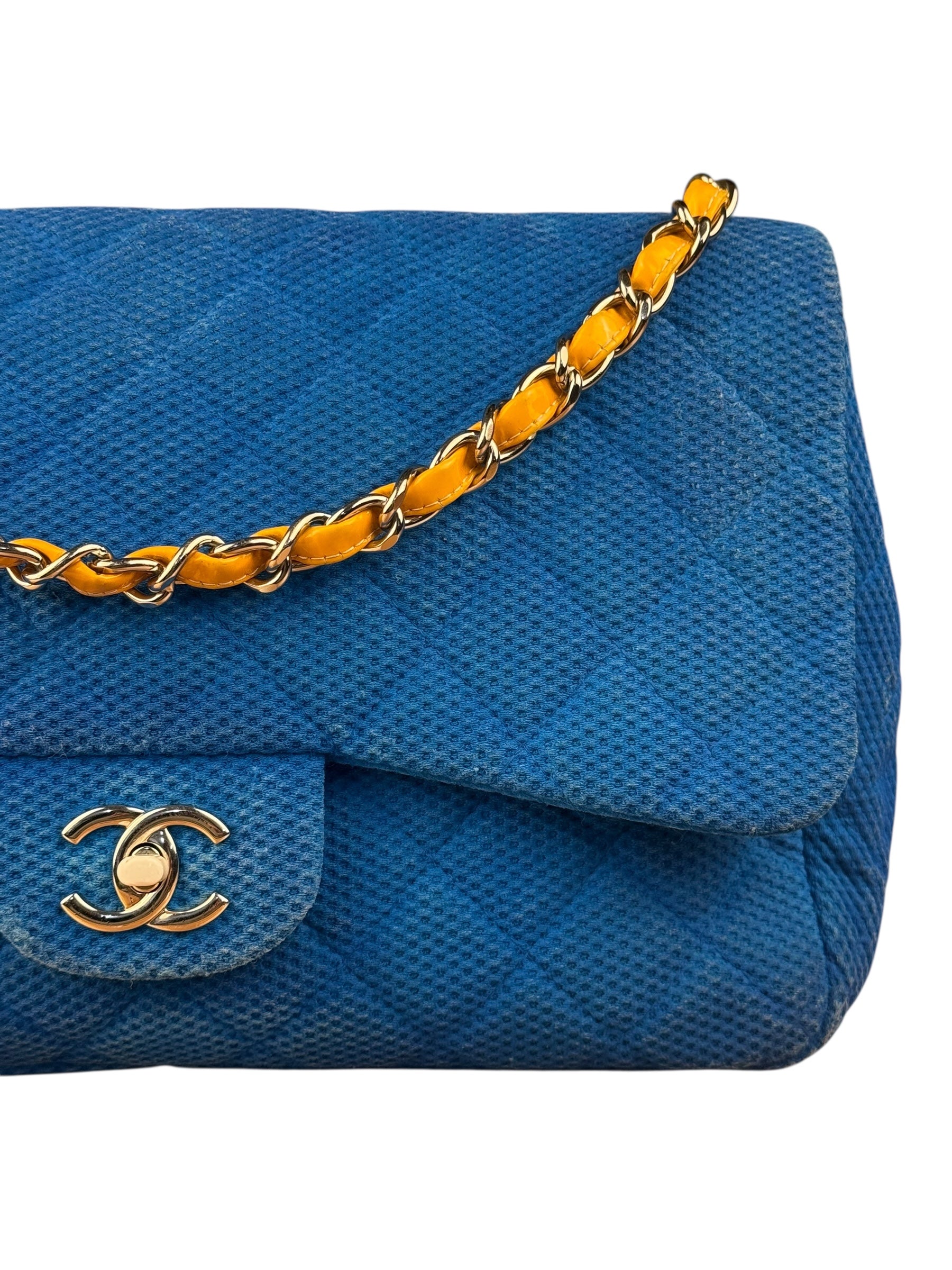 Chanel Medium Quilted Perforated Jersey Single Flap 2009