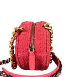 Chanel 19 Round Pink Tweed Chain Shoulder Bag
