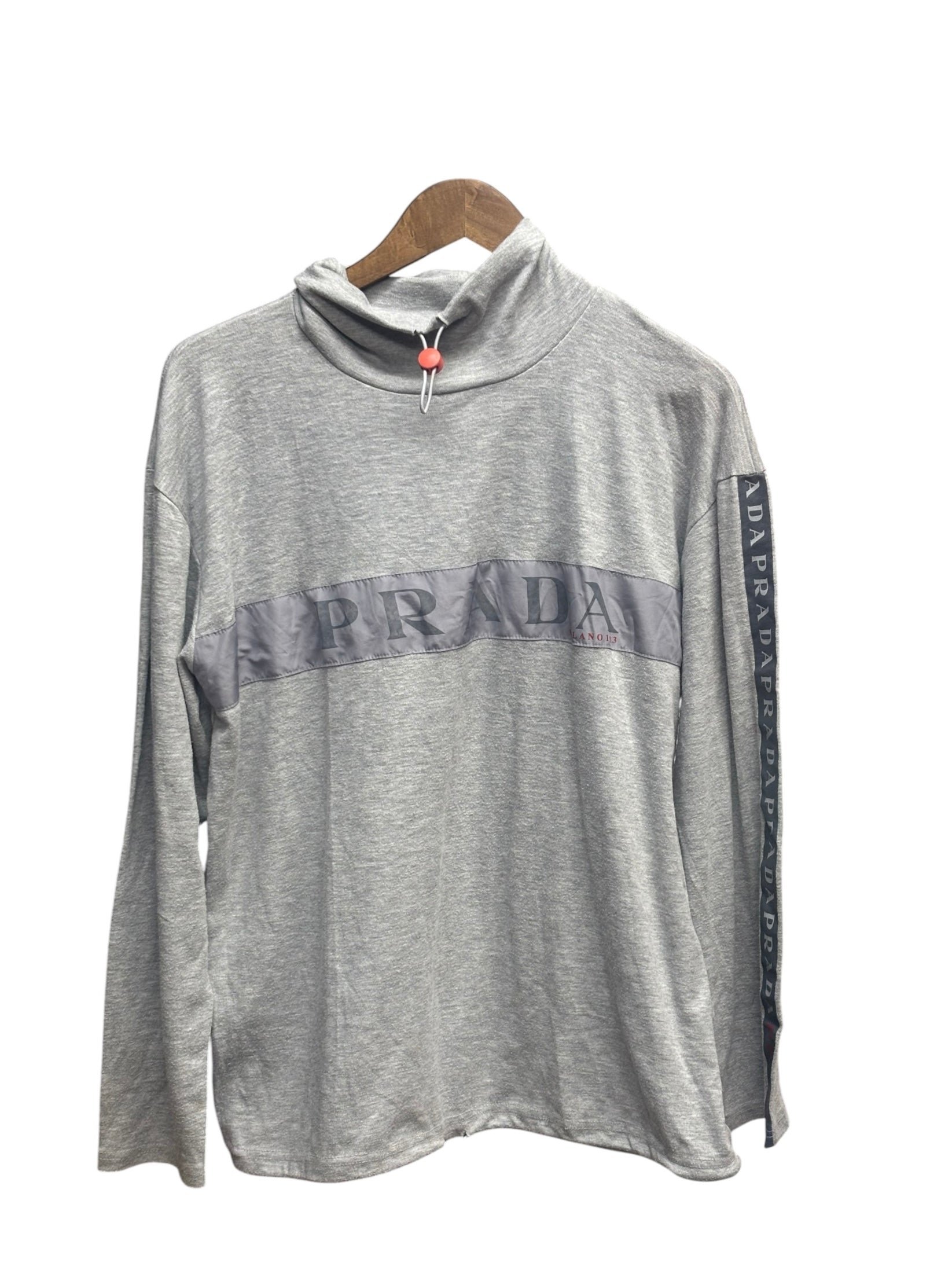 Prada Grey Long Sleeve High Neck Top